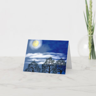 Tarjeta de apunte Árboles en luz de luna