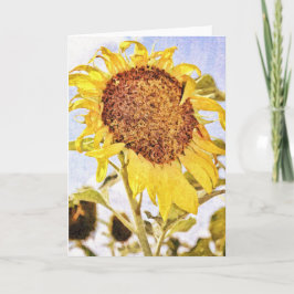 Tarjeta de apunte de girasol impresionista Artsy