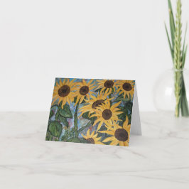 Tarjeta de apunte de girasoles