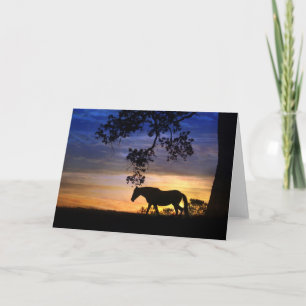 Tarjeta de apunte Silhouette Blank Horse