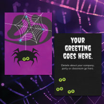 Tarjeta de araña de Halloween o invitación