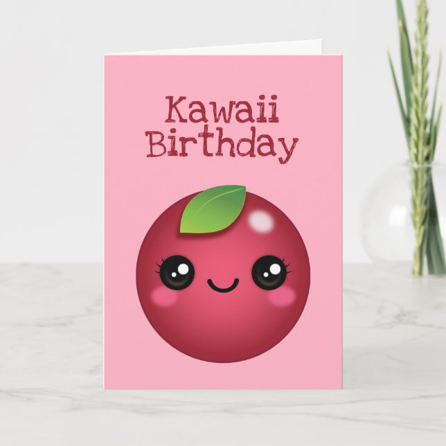 Tarjeta de Arándano Kawaii (Anverso)