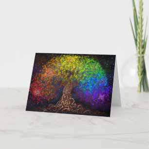 Tarjeta de árbol arco iris