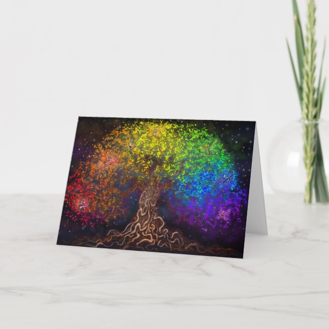 Tarjeta de árbol arco iris (Anverso)