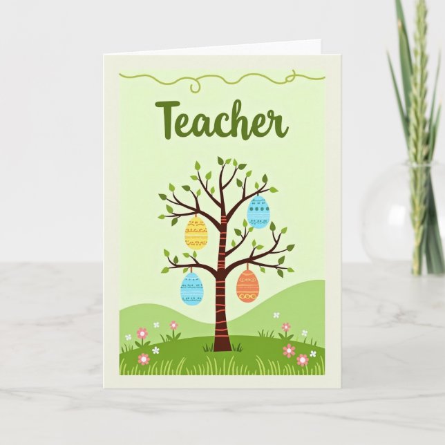 Tarjeta de árbol de agradecimiento a maestros (Anverso)