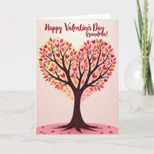 Tarjeta de árbol de amor otoñal sincero