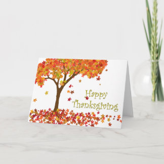 Tarjeta de árbol de caída del día de Acción de Gra
