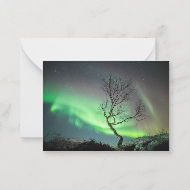 Tarjeta de árbol de las luces del norte (Anverso)