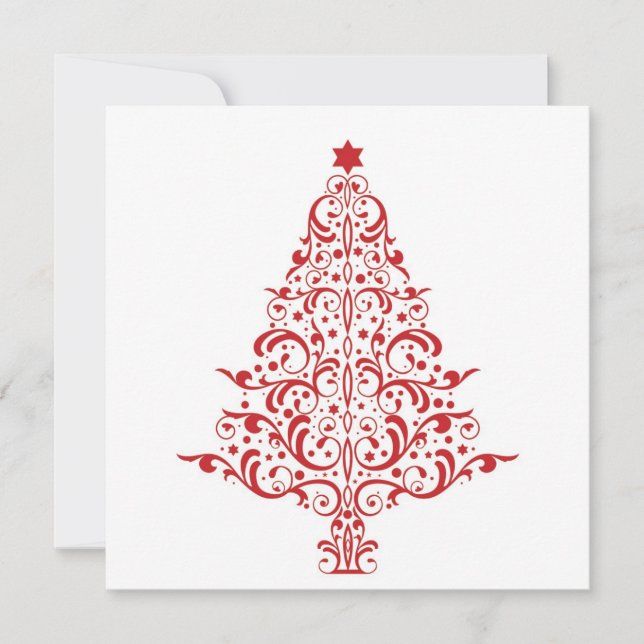 Tarjeta de árbol de Navidad 5x5 (Anverso)