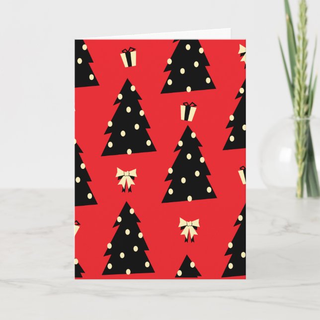 Tarjeta de árbol de Navidad alegre (Anverso)