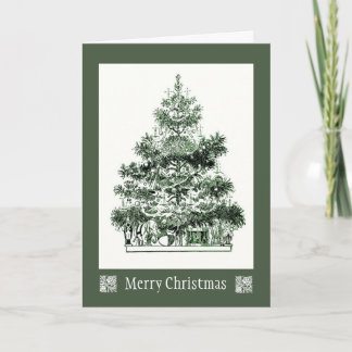 Tarjeta de árbol de Navidad antigua