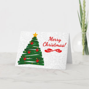 Tarjeta de árbol de navidad ASL con nombres de for