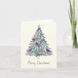 Tarjeta de árbol de Navidad - Baudios plateados