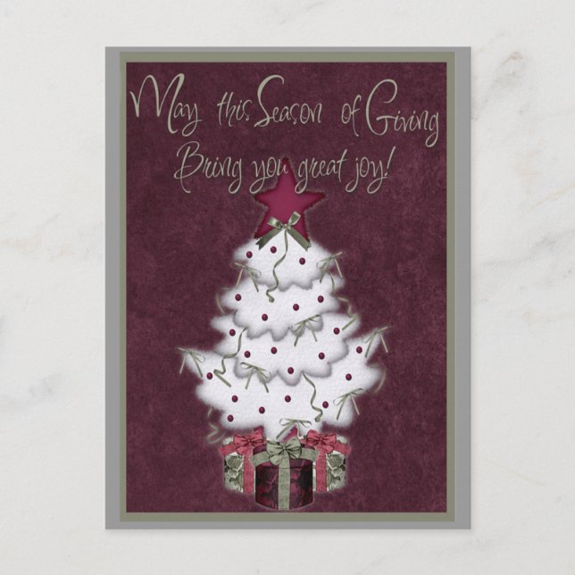 tarjeta de árbol de navidad blanca (Anverso)