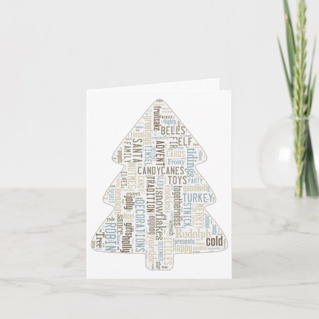 Tarjeta de árbol de Navidad chic y moderno Shabby (Anverso)