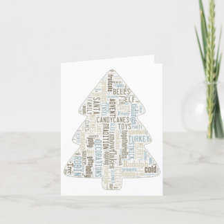 Tarjeta de árbol de Navidad chic y moderno Shabby