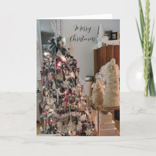 Tarjeta de árbol de Navidad de diseñador elegante