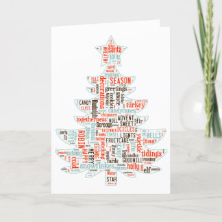 Tarjeta de árbol de Navidad de inspiración nórdica