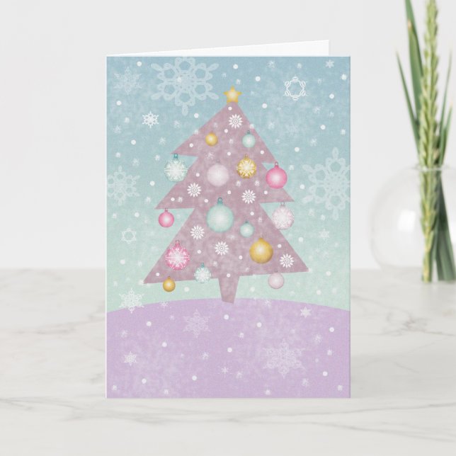Tarjeta de árbol de Navidad de pastel (Anverso)