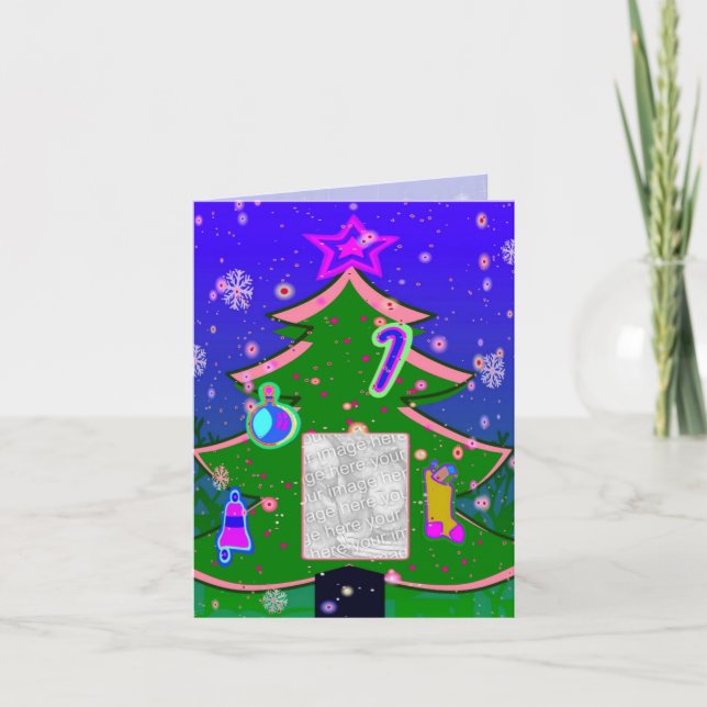 Tarjeta de árbol de navidad de personalizable (Anverso)