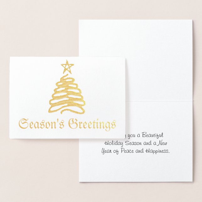 Tarjeta de árbol de navidad de Relieve metalizado (Demostración)