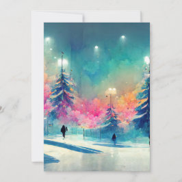 Tarjeta de árbol de navidad decorada con Feliz Nav