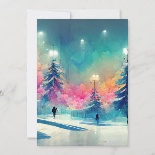 Tarjeta de árbol de navidad decorada con Feliz Nav