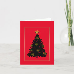 Tarjeta de árbol de Navidad del logotipo de la Pat