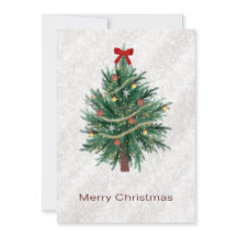 Tarjeta de árbol de Navidad dibujada a mano