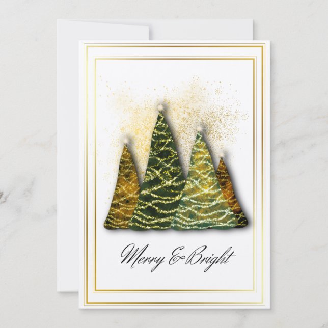 Tarjeta de árbol de Navidad elegante - Felicitacio (Anverso)