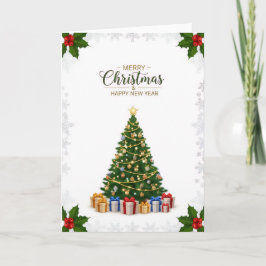Tarjeta de árbol de Navidad elegante y deseos fest