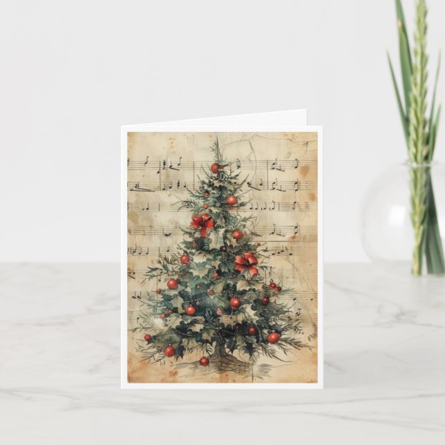 tarjeta de árbol de navidad en blanco (Anverso)