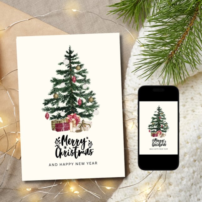 Tarjeta de árbol de Navidad Feliz Navidad Fiestas (Subido por el creador)