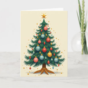Tarjeta de árbol de Navidad festivo