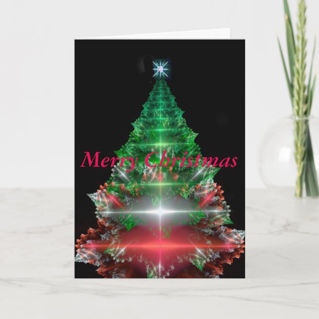 tarjeta de árbol de Navidad fractal (Anverso)