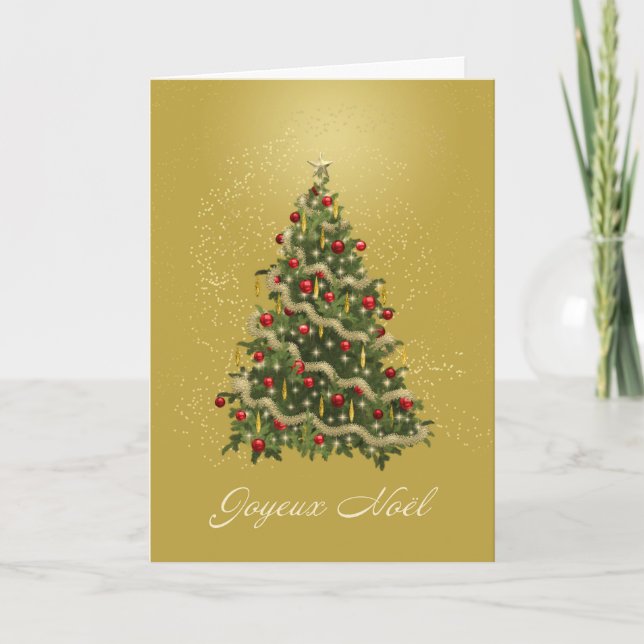 Tarjeta de árbol de Navidad francesa (Anverso)