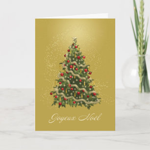 Tarjeta de árbol de Navidad francesa