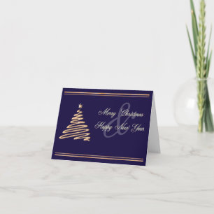 Tarjeta de árbol de Navidad Gold personalizada