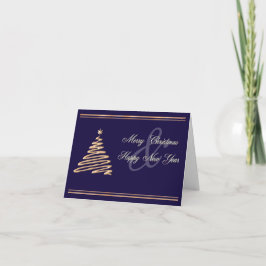 Tarjeta de árbol de Navidad Gold personalizada