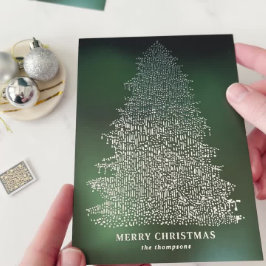 Tarjeta de árbol de navidad ilustrada con Relieve 