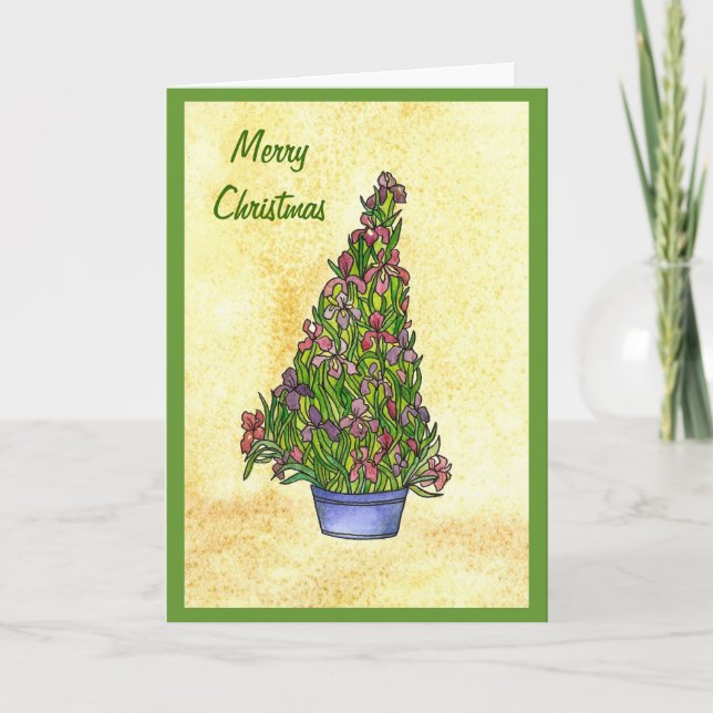 Tarjeta de árbol de Navidad Iris (Anverso)