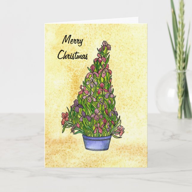 Tarjeta de árbol de Navidad Iris (Anverso)