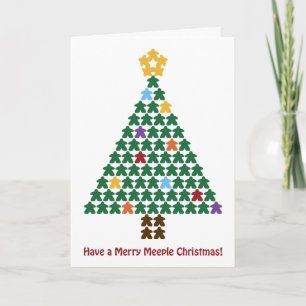 Tarjeta de árbol de navidad Merry Meeple