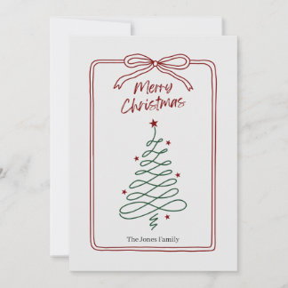 Tarjeta de árbol de Navidad minimalista