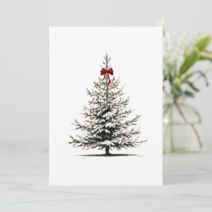 Tarjeta de árbol de Navidad minimalista elegante