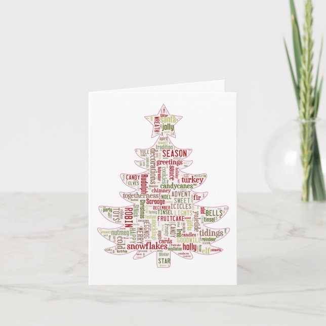 Tarjeta de árbol de Navidad moderna (Anverso)