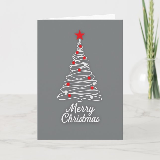 Tarjeta de árbol de Navidad moderno (Anverso)