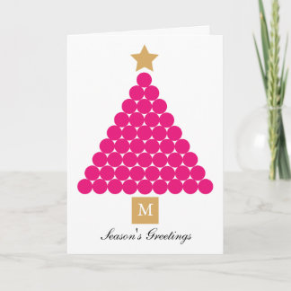 Tarjeta de árbol de Navidad monograma moderno - ro