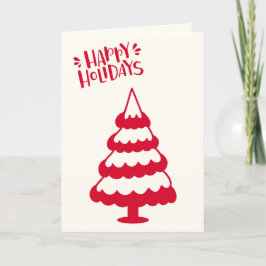 Tarjeta de árbol de navidad rojo curado