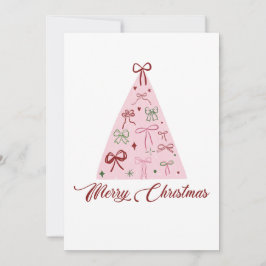 Tarjeta de árbol de Navidad rosa